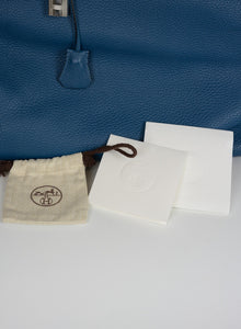 Hermes Borsa Bolide 45 in pelle blu petrolio