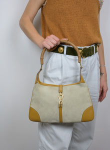 Gucci Borsa Jackie Bamboo panna e beige