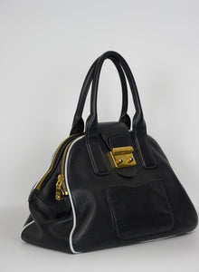 Miu Miu Borsa Bowling in pelle nera