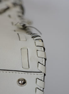 Fendi Peekaboo bag in white leather with weaving