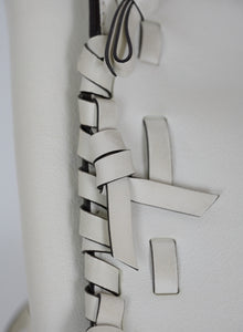 Fendi Peekaboo bag in white leather with weaving