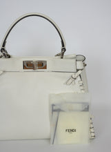 Load image into Gallery viewer, Fendi Peekaboo bag in white leather with weaving
