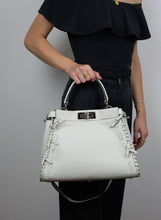 Load image into Gallery viewer, Fendi Peekaboo bag in white leather with weaving
