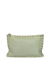 Load image into Gallery viewer, Valentino Sage green Rockstud clutch bag
