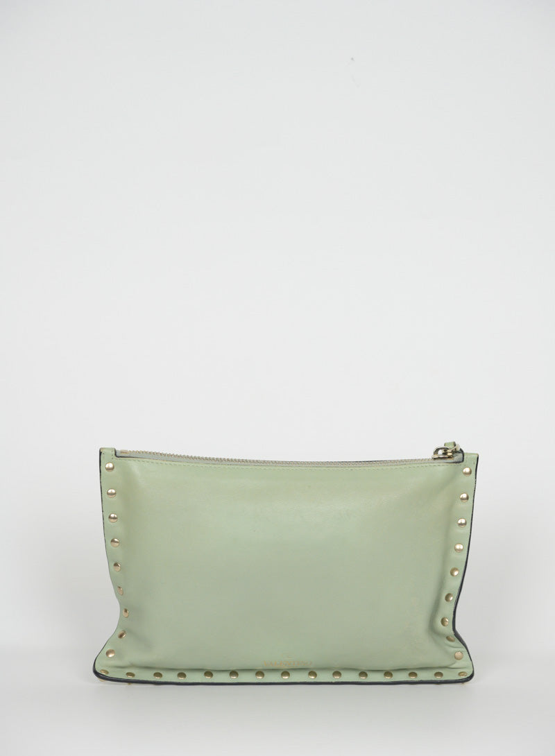 Valentino Pochette Rockstud verde salvia