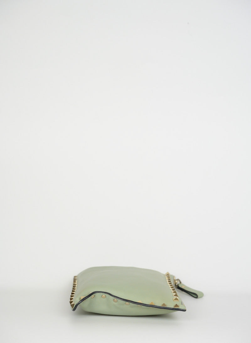 Valentino Pochette Rockstud verde salvia