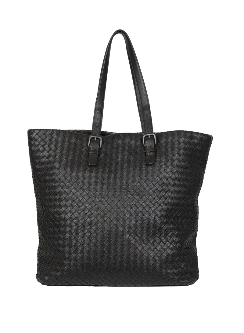 Bottega Veneta Shopper in dark brown woven leather