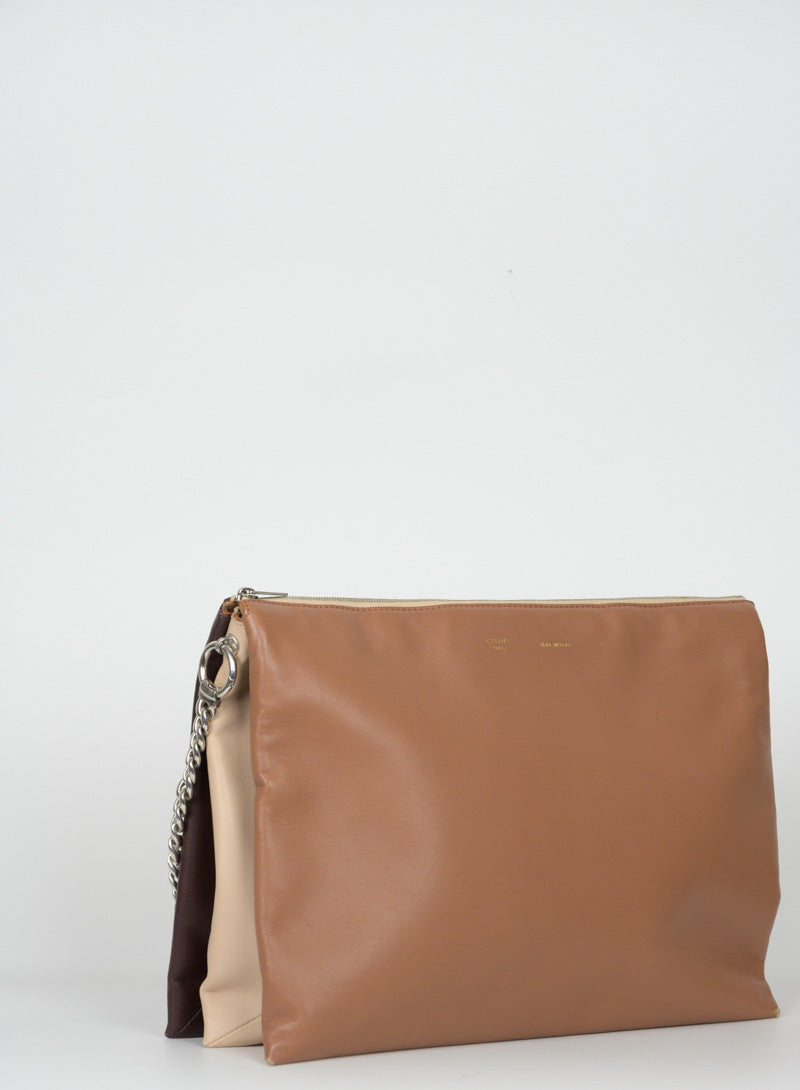 Celine Trio shoulder bag in pink leather