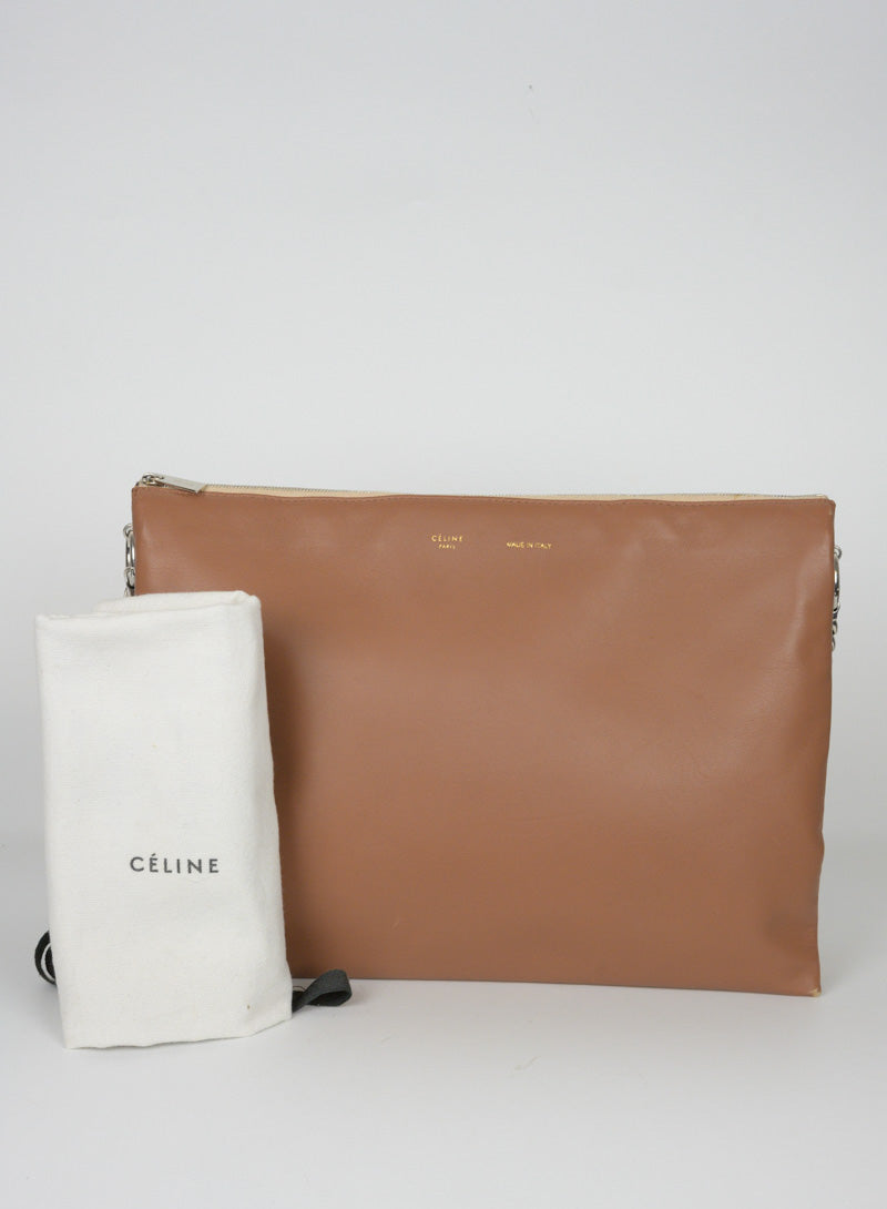 Celine Trio shoulder bag in pink leather