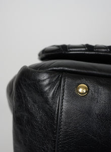 Chanel Black paved effect leather bag