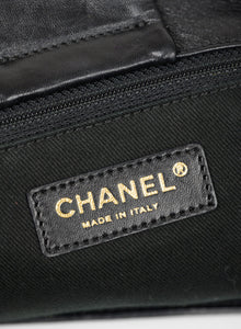 Chanel Borsa in pelle nera effetto lastricato