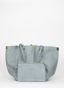 Chloè Shopper in pelle azzurro polvere