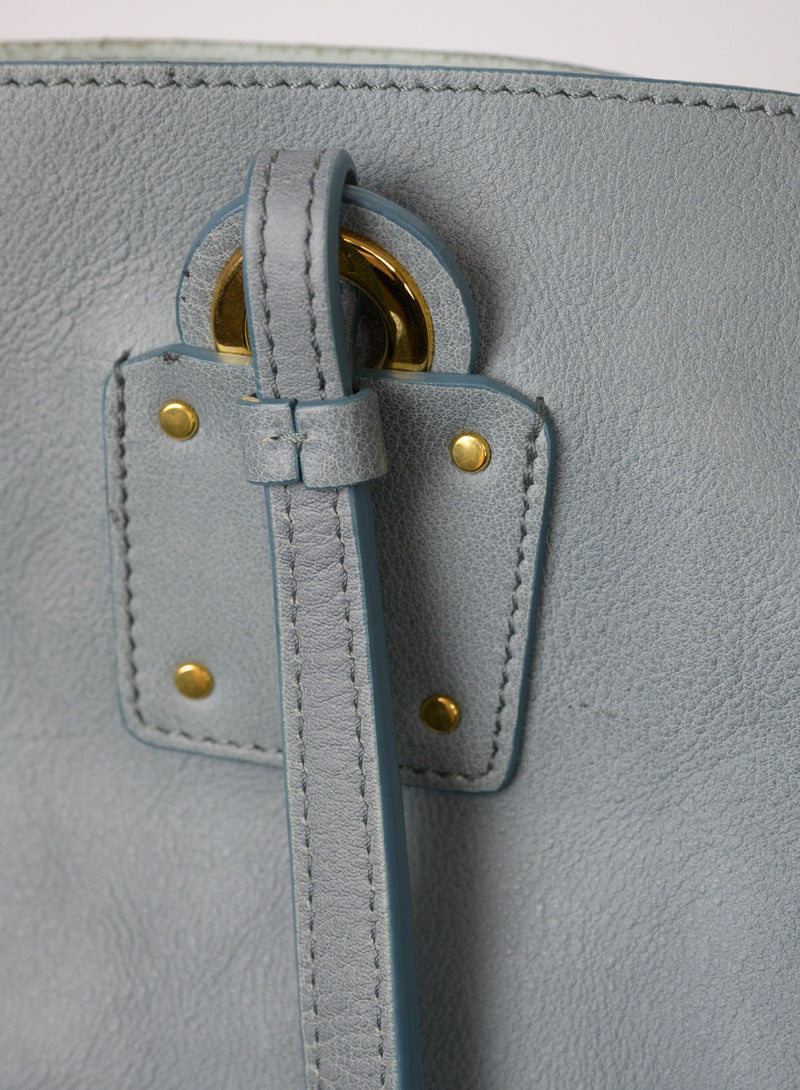 Chloè Shopper in pelle azzurro polvere