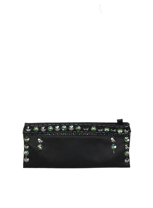 Prada Clutch bag in black satin with stones