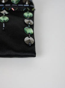 Prada Clutch bag in black satin with stones