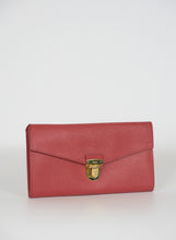 Load image into Gallery viewer, Prada Red Saffiano leather clutch bag
