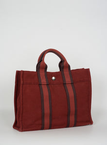 Hermès Borsa Bora Bora piccola in tessuto rosso
