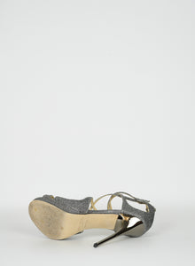 Jimmy Choo sandali argento con glitter - N. 40