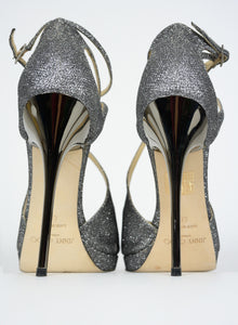 Jimmy Choo silver sandals with glitter - N. 40