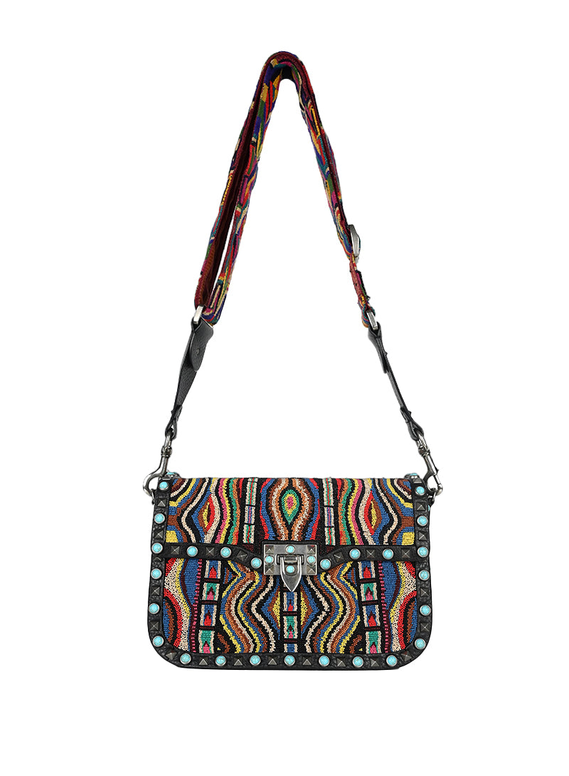 Valentino Borsa a tracolla con perline multicolor