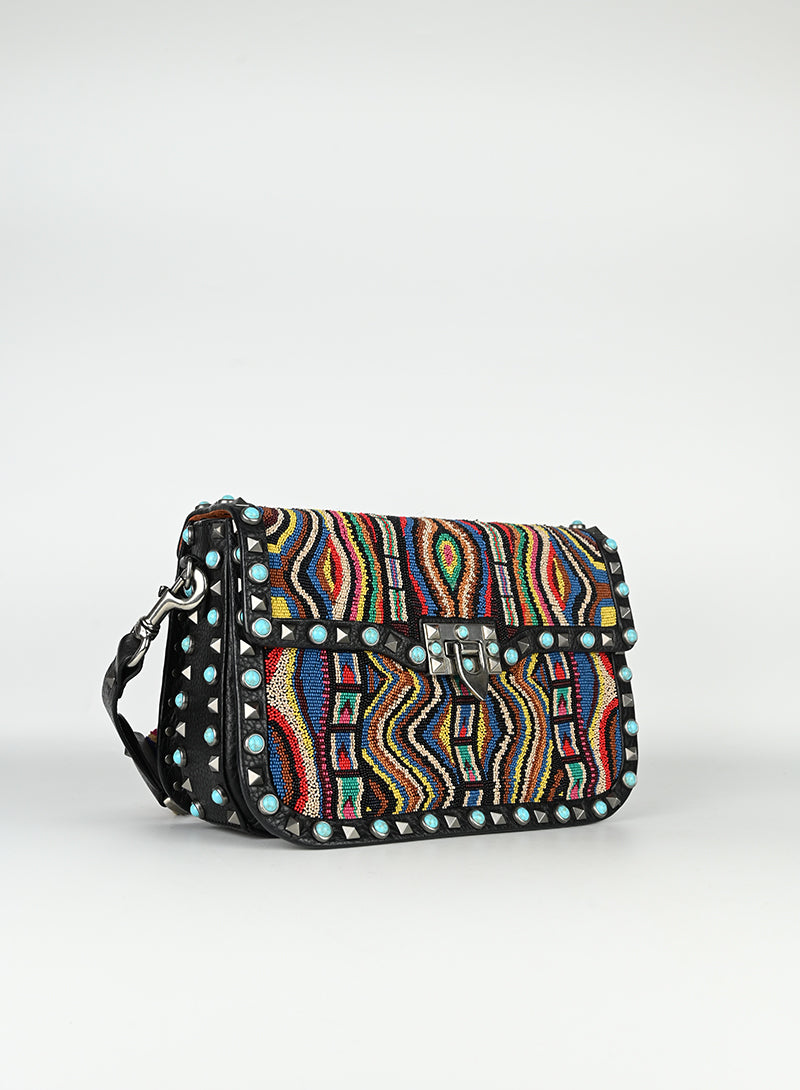 Valentino Borsa a tracolla con perline multicolor