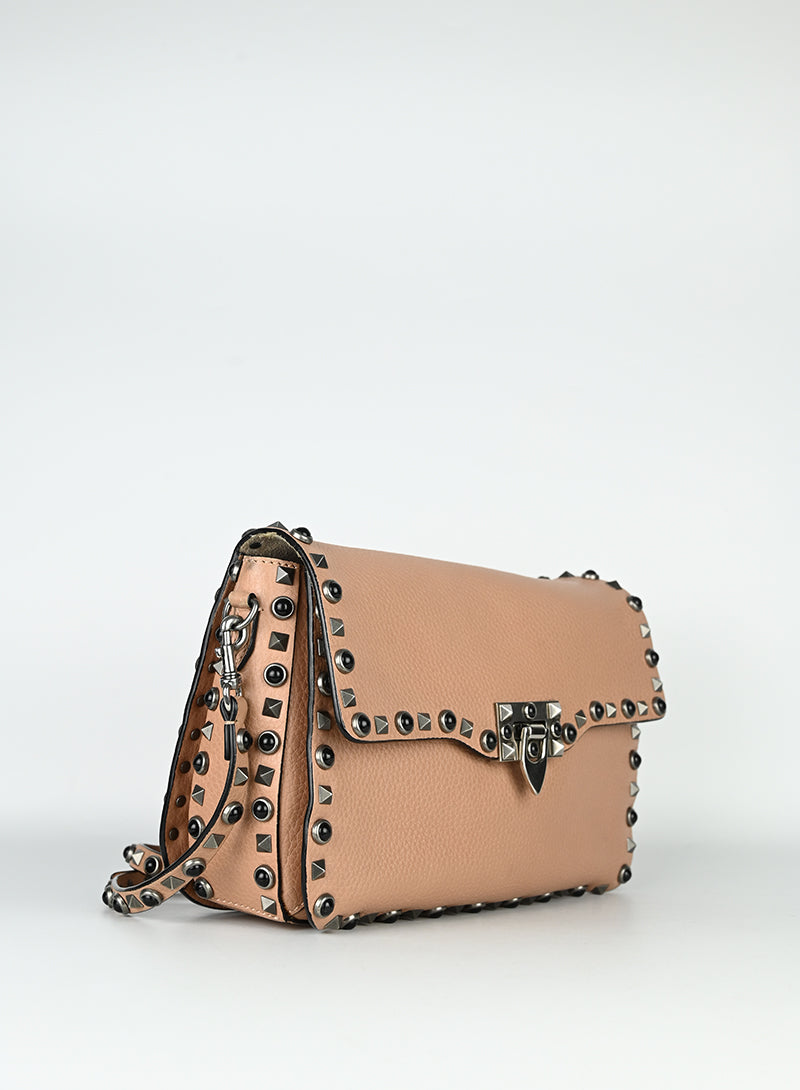 Valentino Borsa a tracolla Rockstud nude