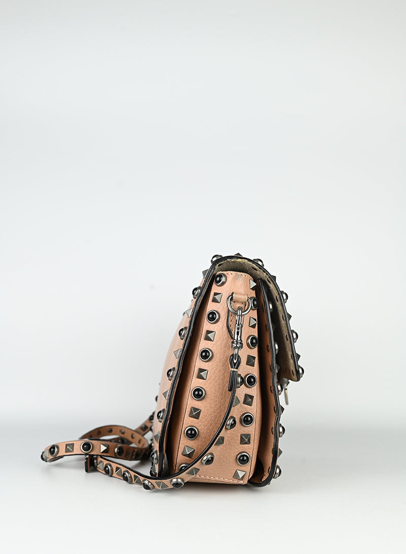 Valentino Borsa a tracolla Rockstud nude