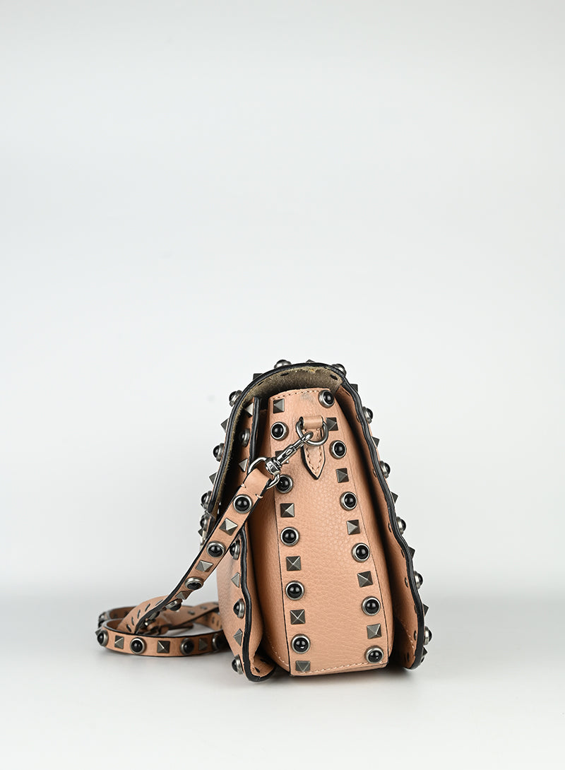 Valentino Borsa a tracolla Rockstud nude