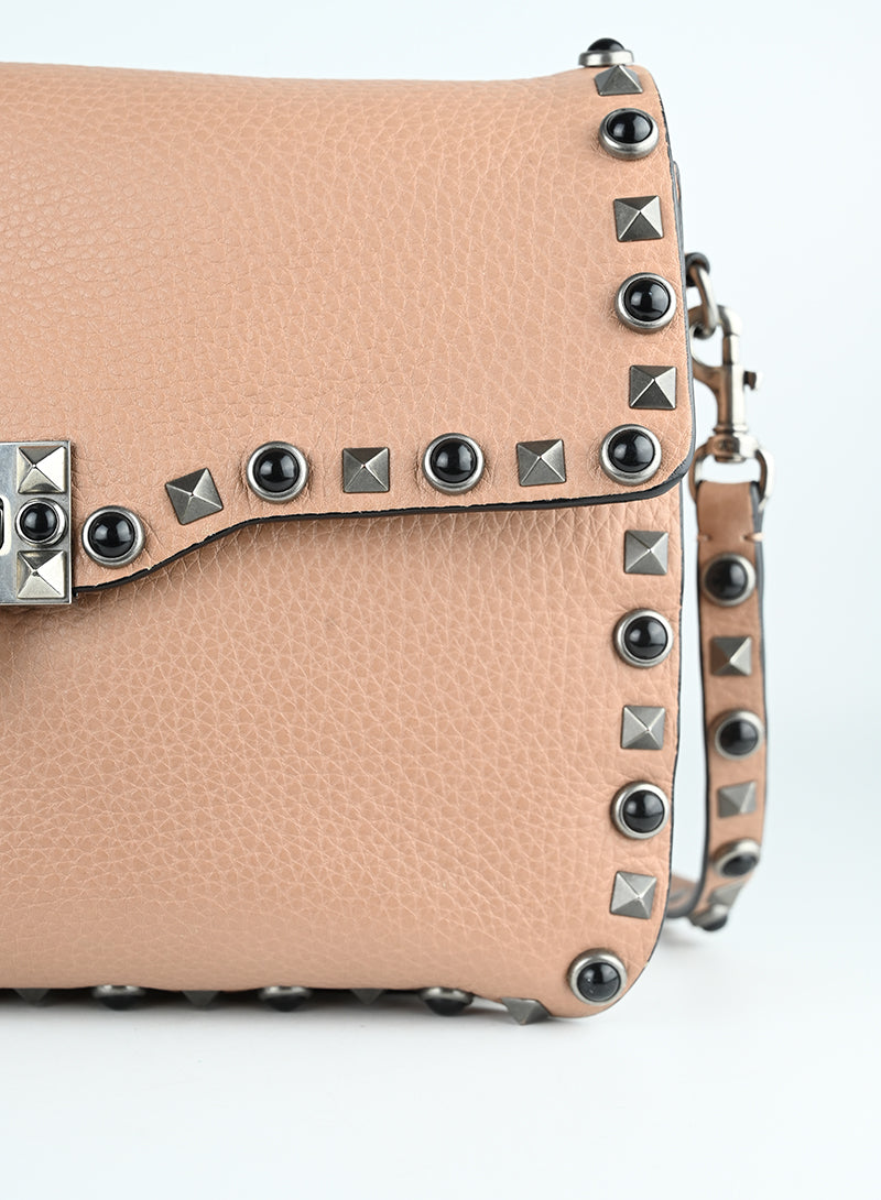 Valentino Borsa a tracolla Rockstud nude