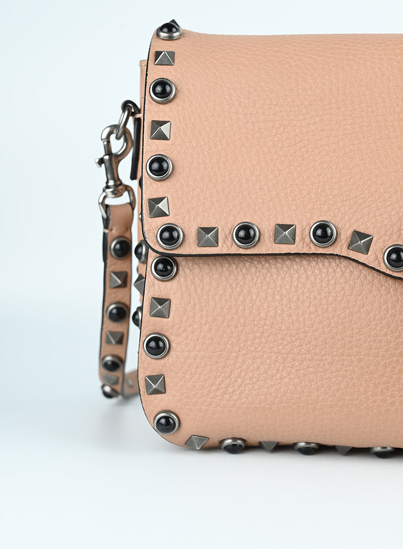 Valentino Borsa a tracolla Rockstud nude