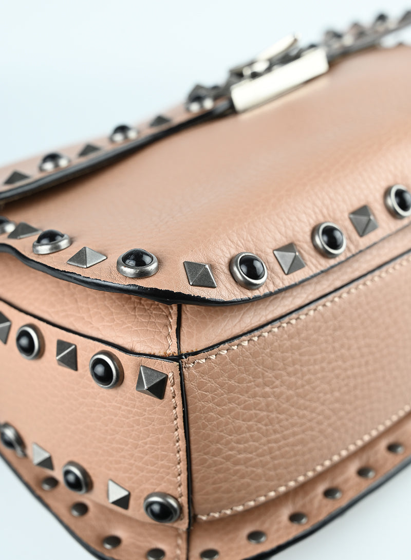 Valentino Borsa a tracolla Rockstud nude