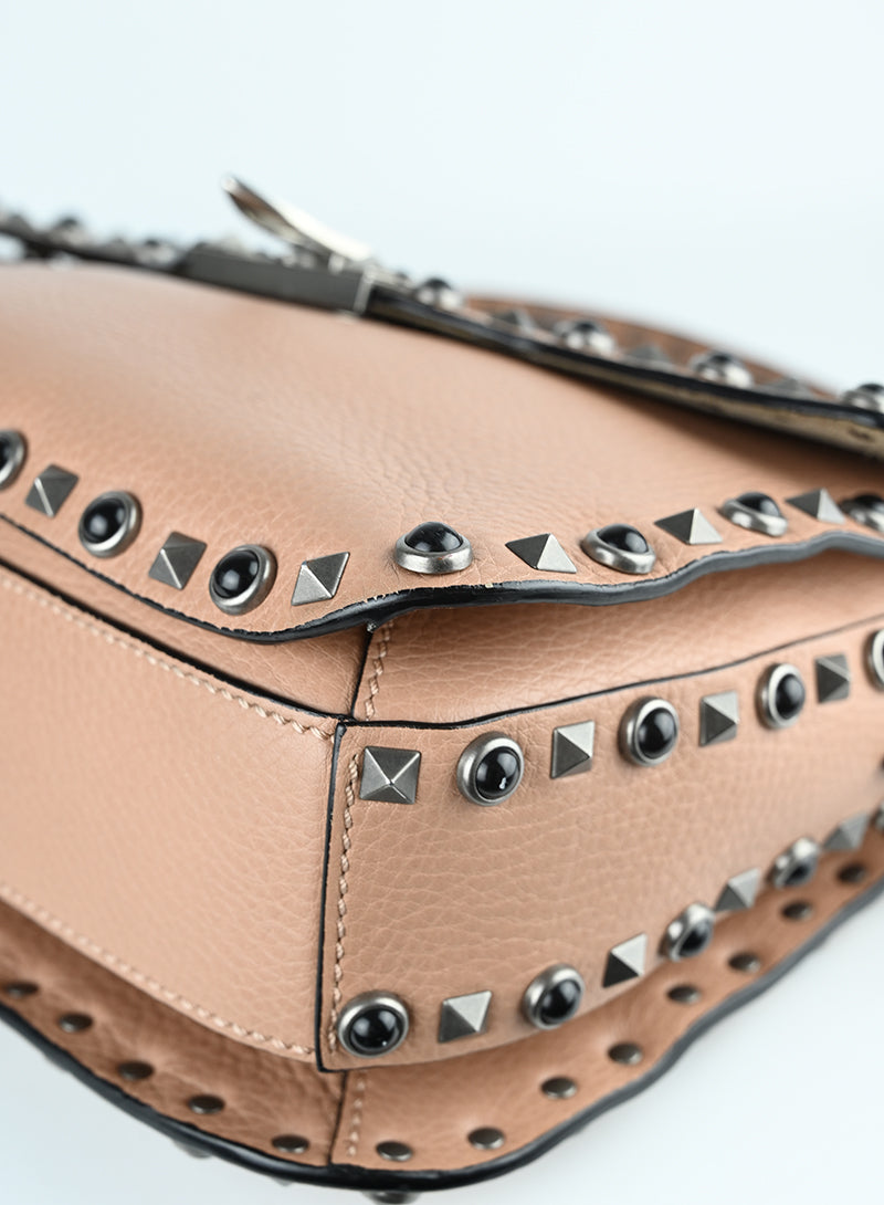 Valentino Borsa a tracolla Rockstud nude