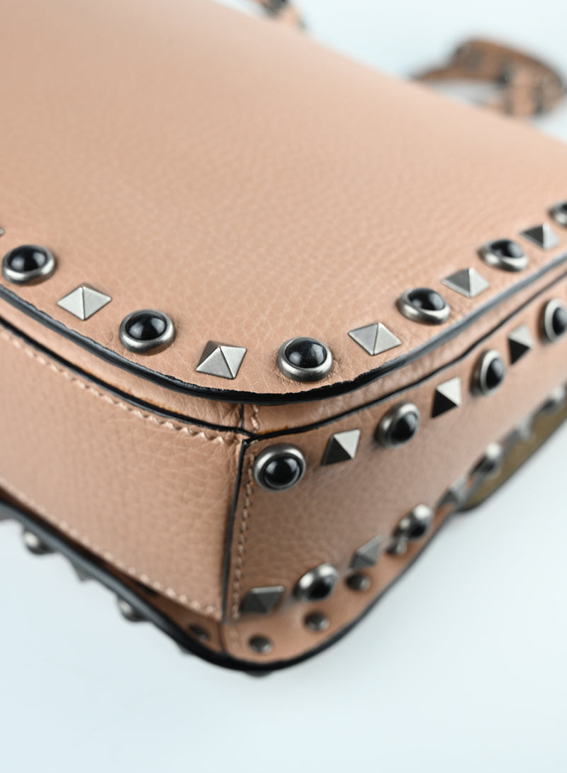 Valentino Borsa a tracolla Rockstud nude