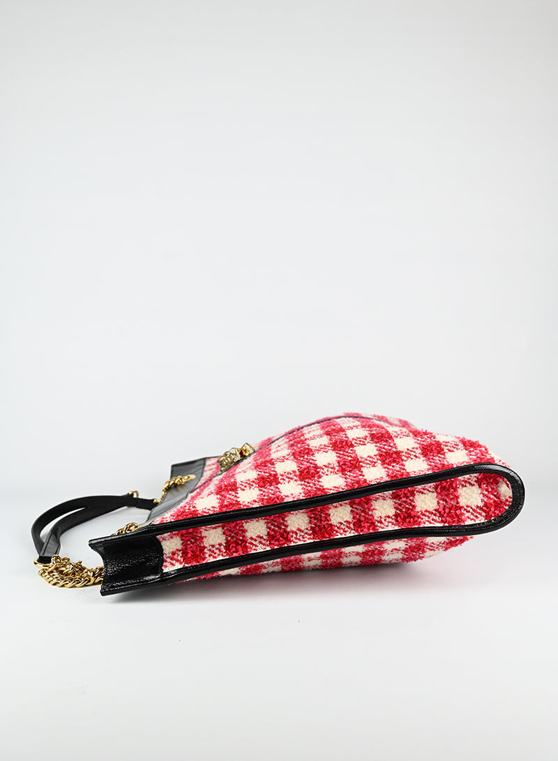 Gucci Shopper in tessuto tartan rosso