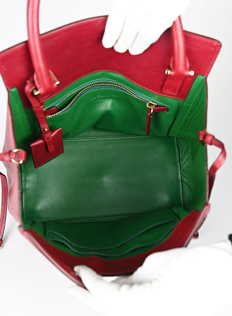 Jil Sander Borsa in pelle rossa -  lesleyluxuryvintage