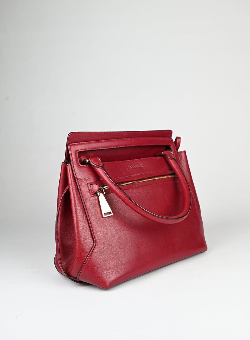 Jil Sander Borsa in pelle rossa -  lesleyluxuryvintage