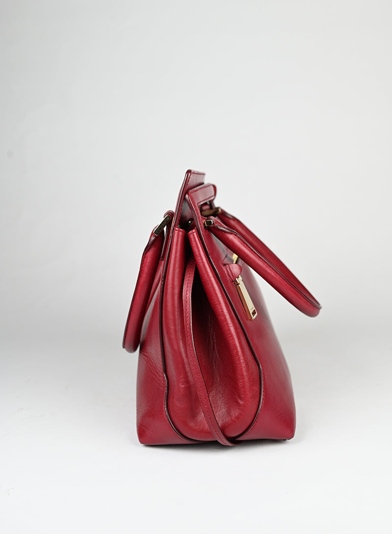 Jil Sander Borsa in pelle rossa -  lesleyluxuryvintage
