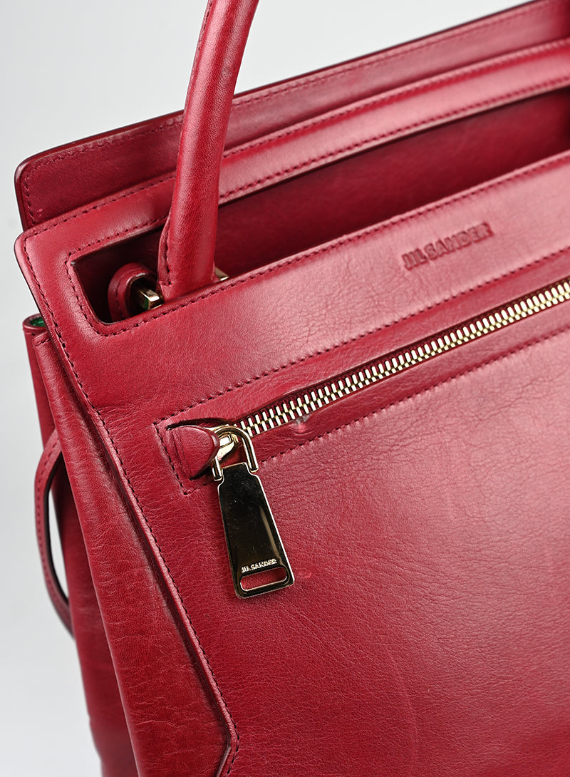 Jil Sander Borsa in pelle rossa -  lesleyluxuryvintage