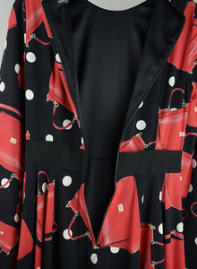 Dolce &amp; Gabbana Black midi dress with bag print - Size. 38