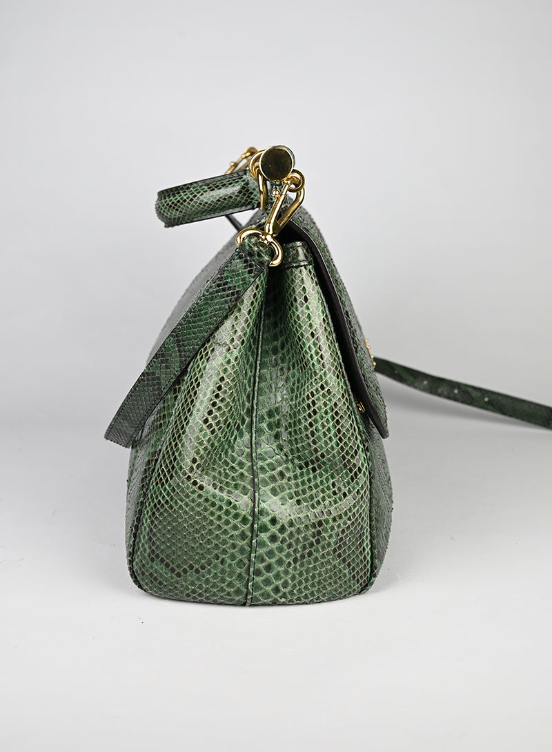 Dolce & Gabbana Sicily Bag Pitone Verde e Nero