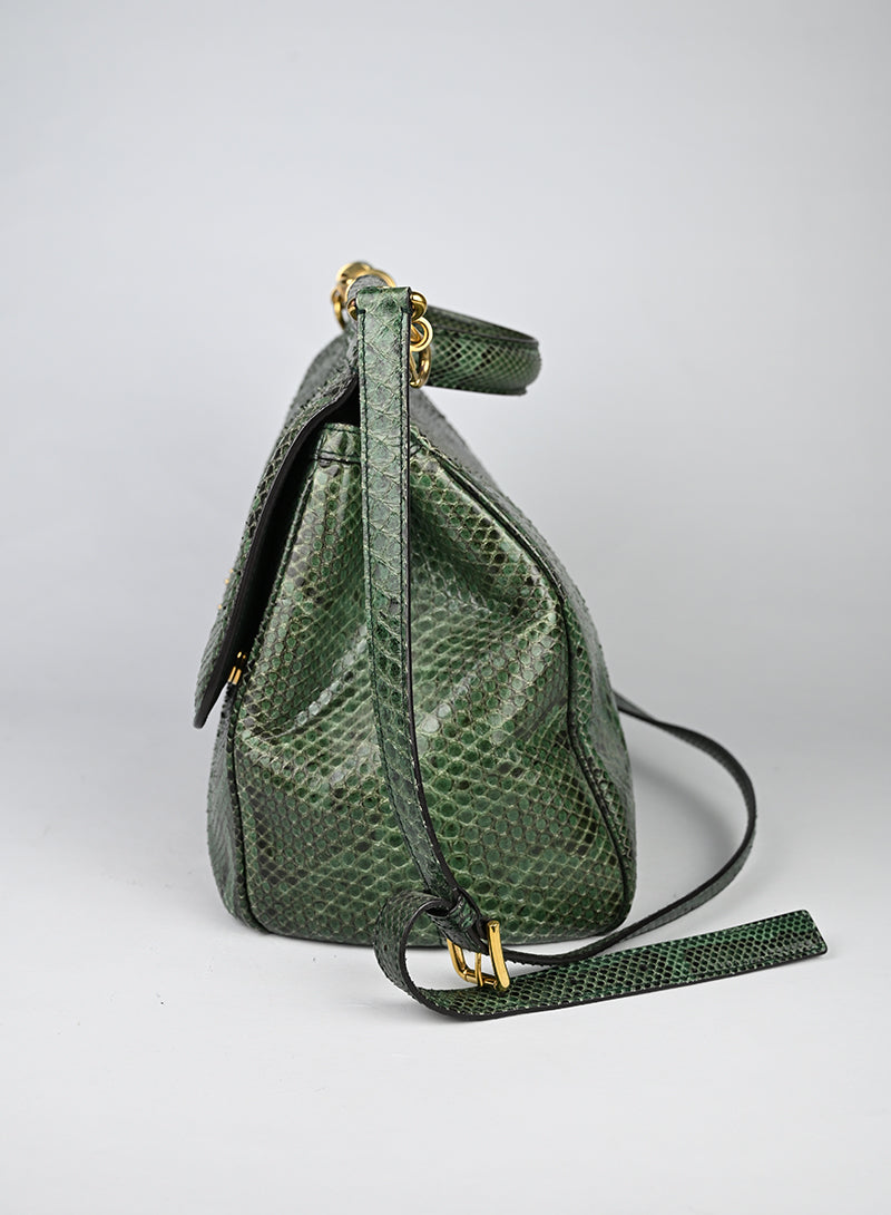 Dolce & Gabbana Sicily Bag Pitone Verde e Nero