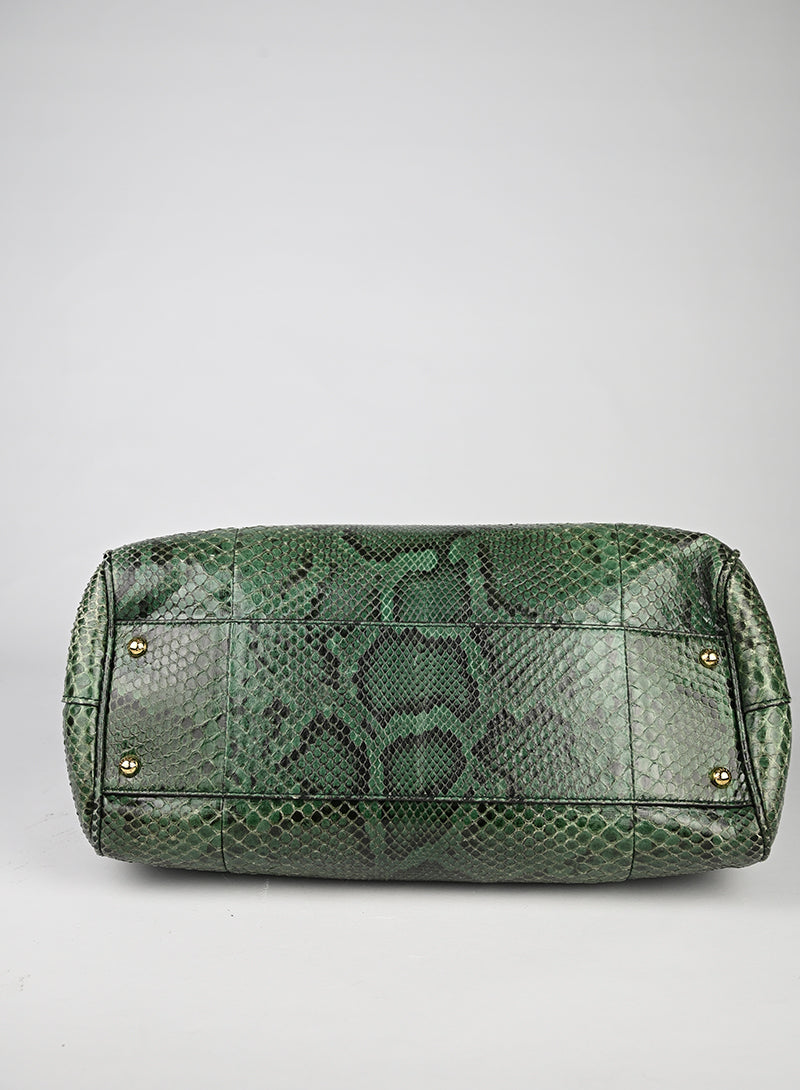 Dolce & Gabbana Sicily Bag Pitone Verde e Nero