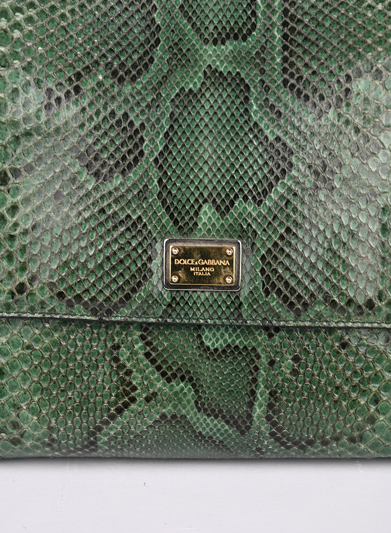 Dolce & Gabbana Sicily Bag Pitone Verde e Nero