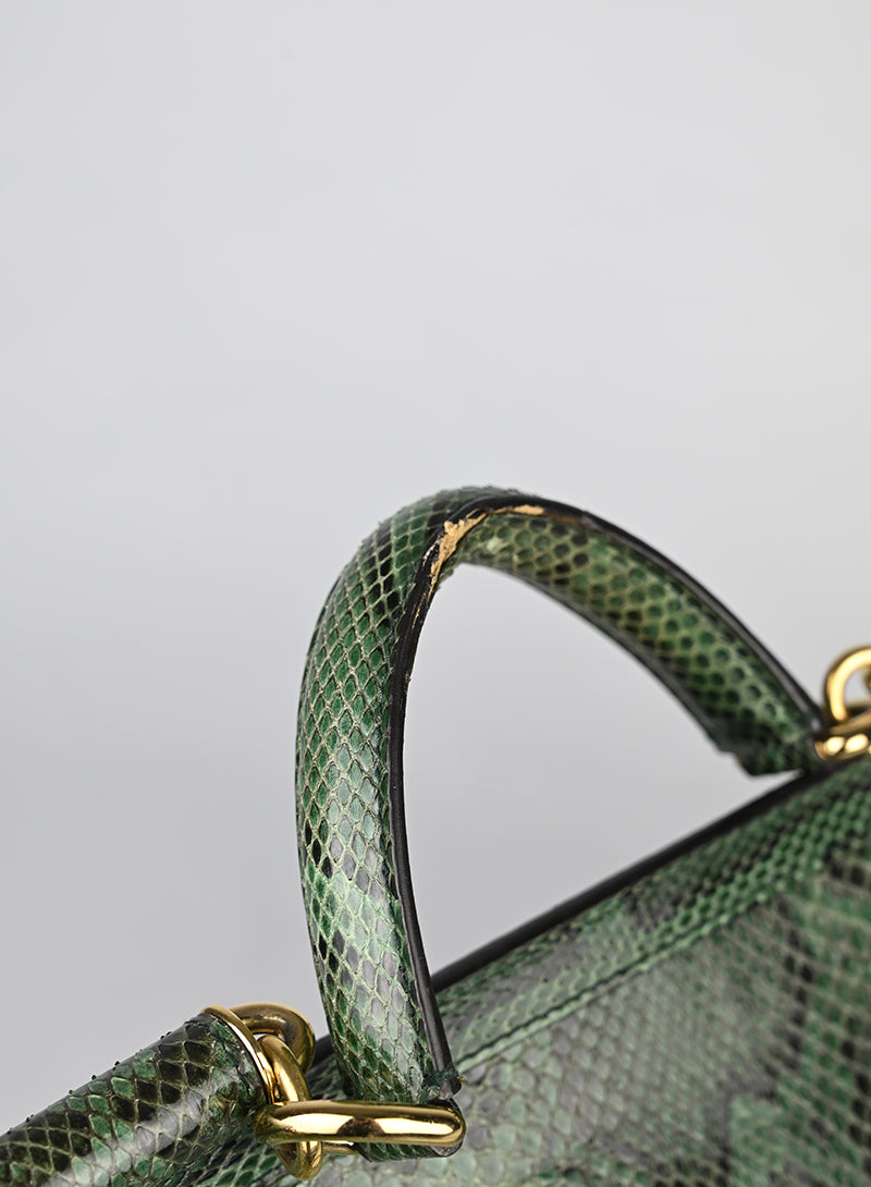 Dolce & Gabbana Sicily Bag Pitone Verde e Nero