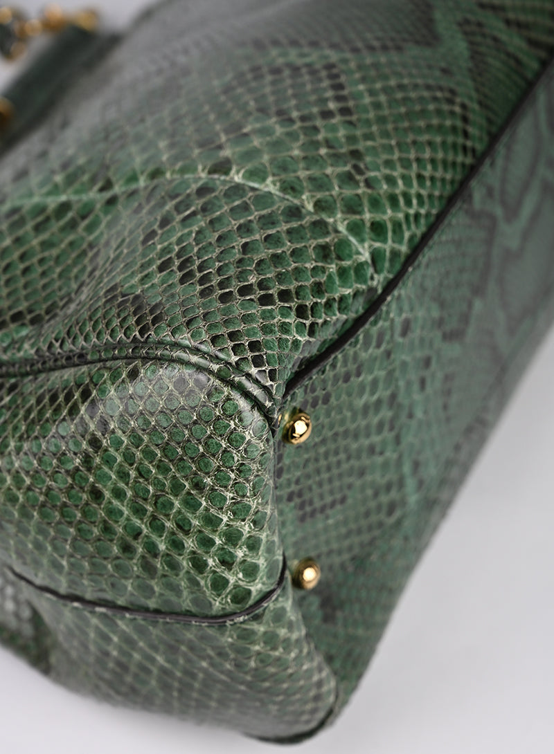 Dolce & Gabbana Sicily Bag Pitone Verde e Nero