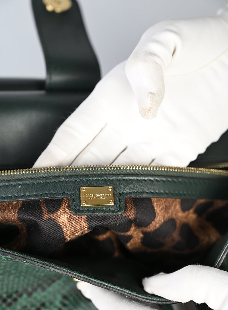 Dolce & Gabbana Sicily Bag Pitone Verde e Nero