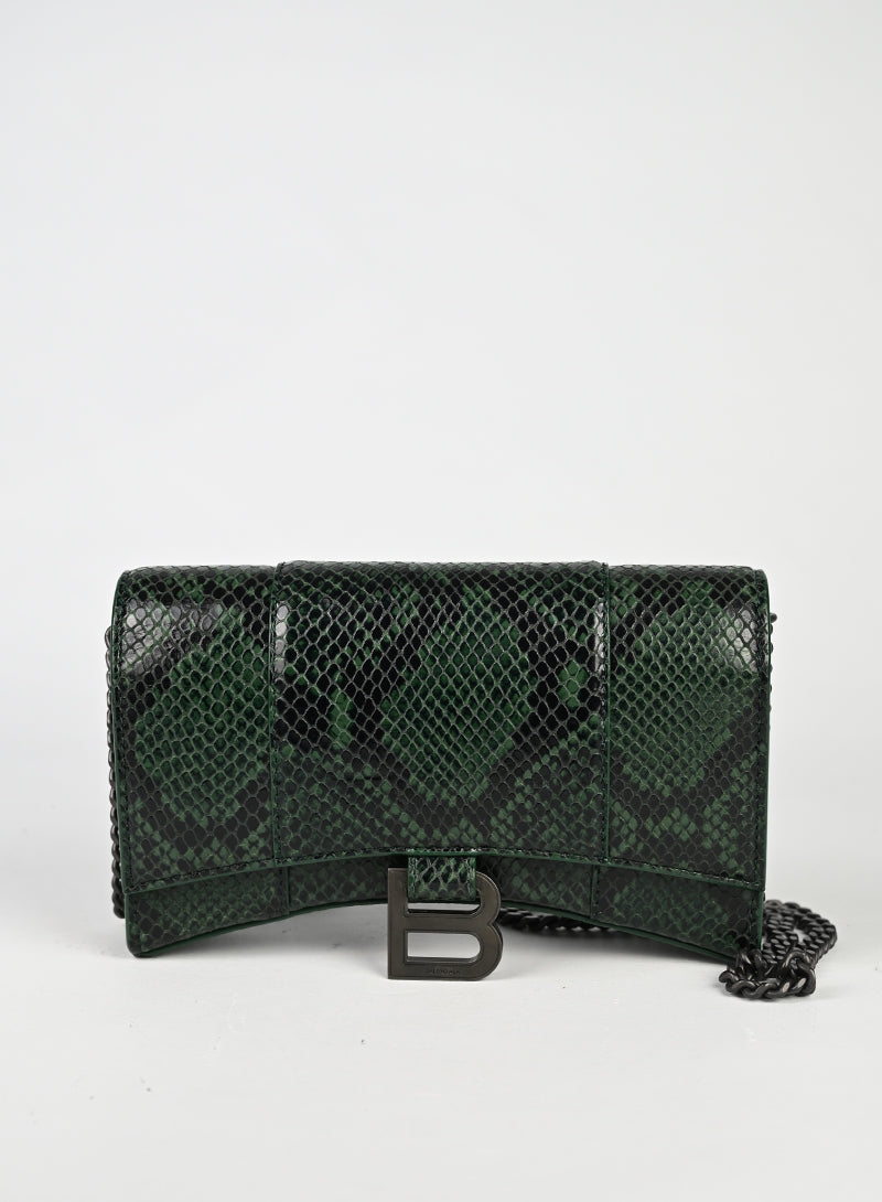 Balenciaga Hourglass WOC Pitone Verde