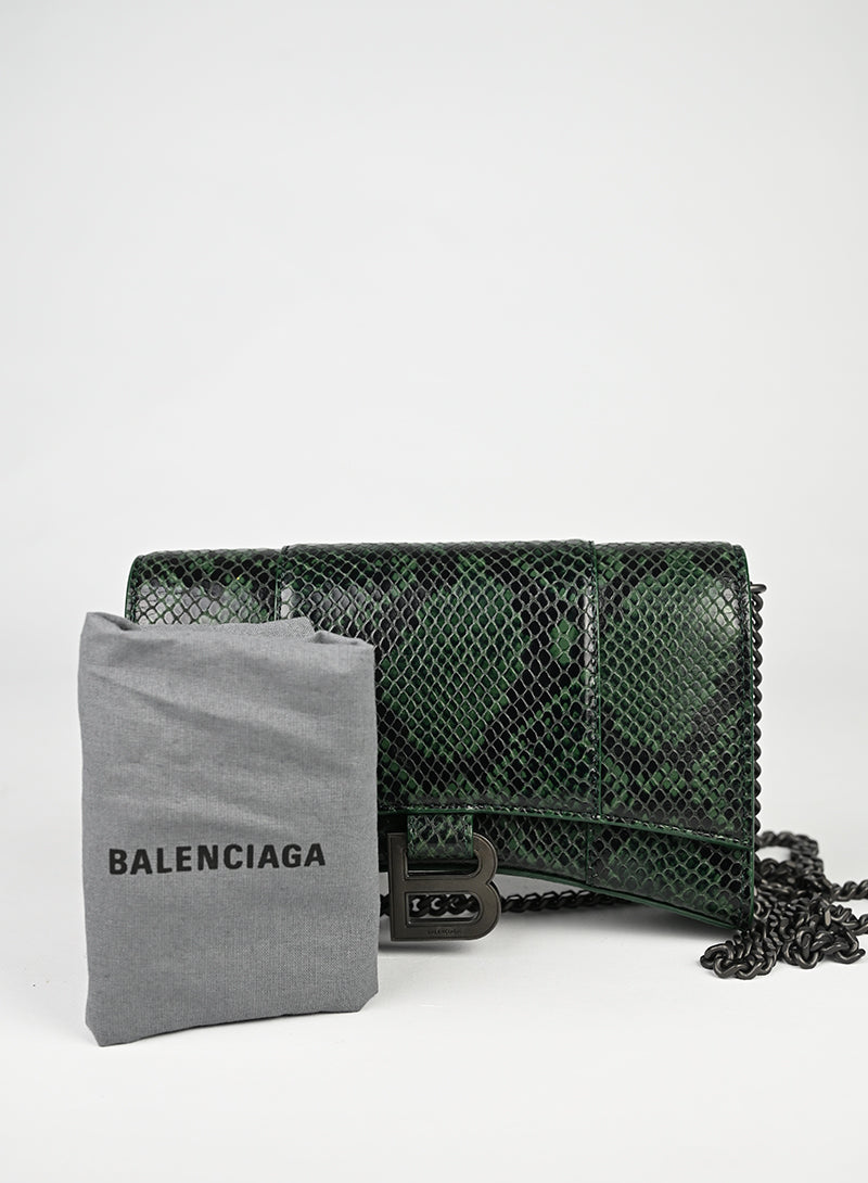 Balenciaga Hourglass WOC Pitone Verde