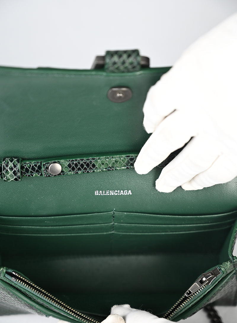 Balenciaga Hourglass WOC Pitone Verde