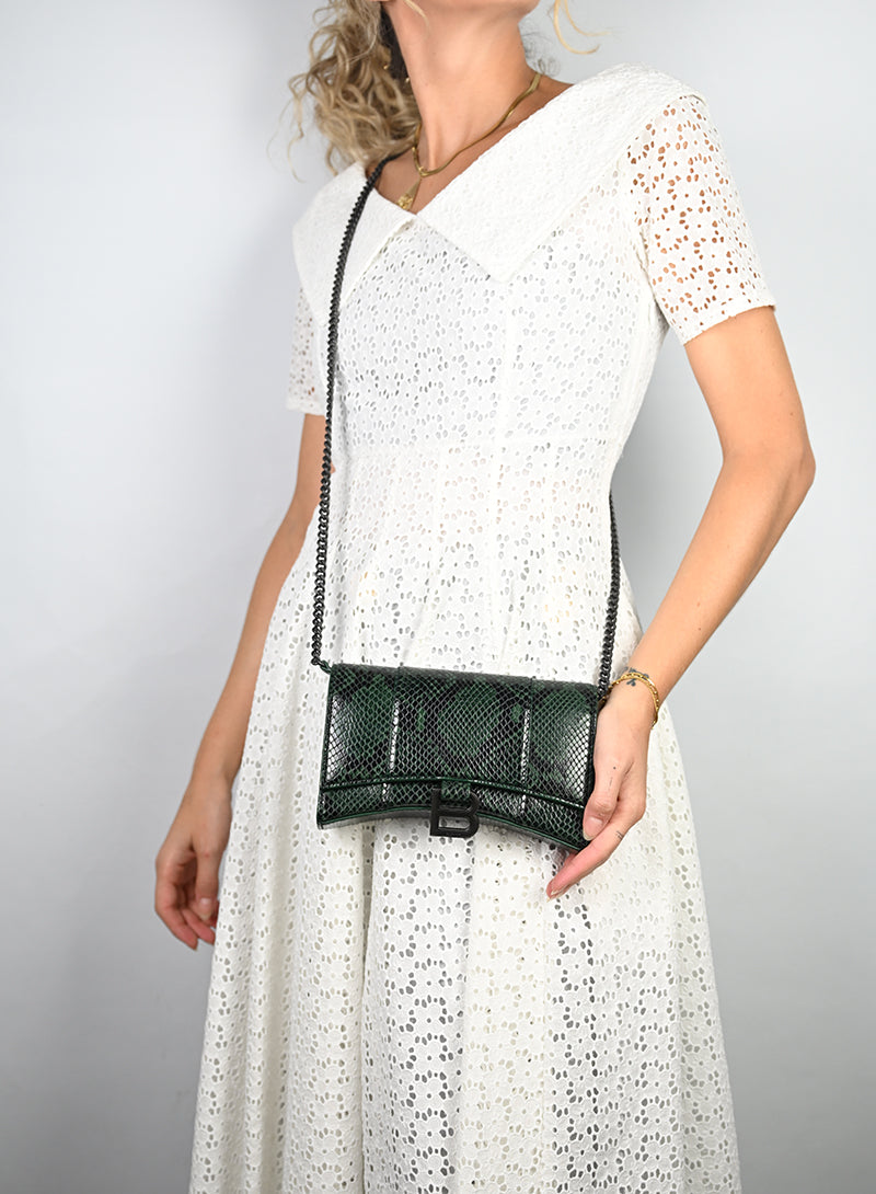 Balenciaga Hourglass WOC Pitone Verde